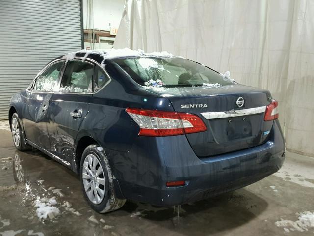 3N1AB7AP7EL676381 - 2014 NISSAN SENTRA S BLUE photo 3