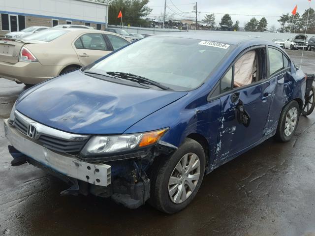 2HGFB2F59CH531749 - 2012 HONDA CIVIC LX BLUE photo 2