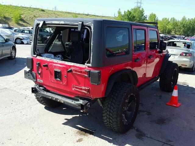 1J4GB39167L208313 - 2007 JEEP WRANGLER X RED photo 4