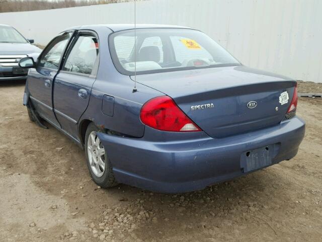 KNAFB121235264664 - 2003 KIA SPECTRA BA BLUE photo 3