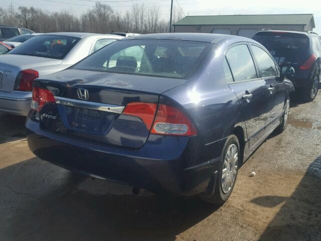 2HGFA16379H513254 - 2009 HONDA CIVIC VP BLUE photo 4