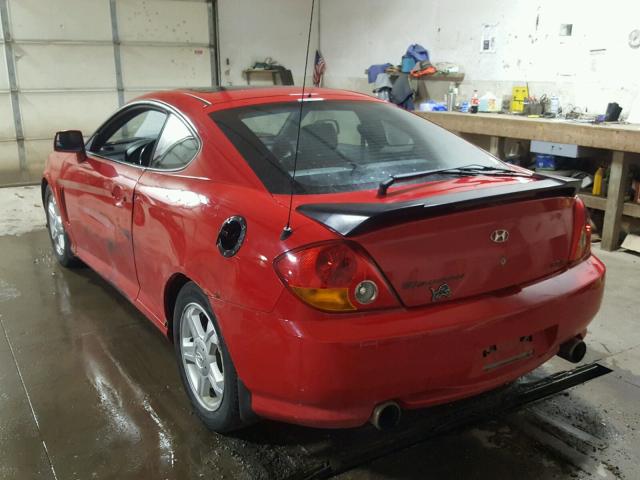 KMHHN65F83U052392 - 2003 HYUNDAI TIBURON RED photo 3