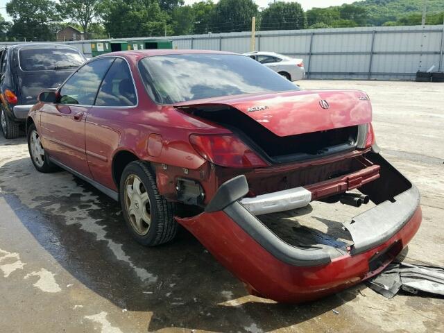 19UYA1256VL020470 - 1997 ACURA 2.2CL RED photo 3