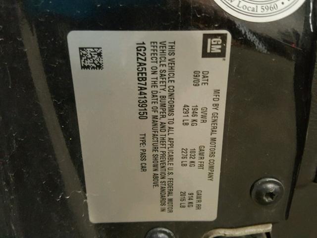 1G2ZA5EB7A4139150 - 2010 PONTIAC G6 BLACK photo 10