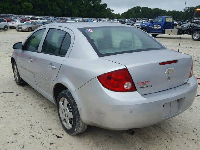 1G1AL55F077275111 - 2007 CHEVROLET COBALT LT SILVER photo 3