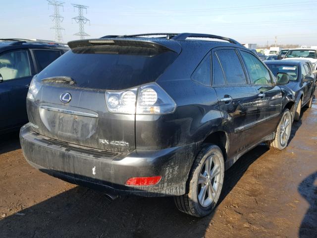 JTJHW31U682049818 - 2008 LEXUS RX 400H CHARCOAL photo 4