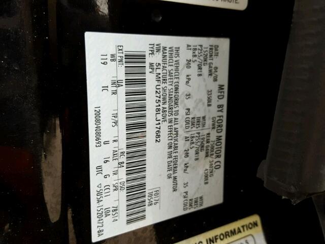 5LMFU27518LJ17682 - 2008 LINCOLN NAVIGATOR Qara foto 10