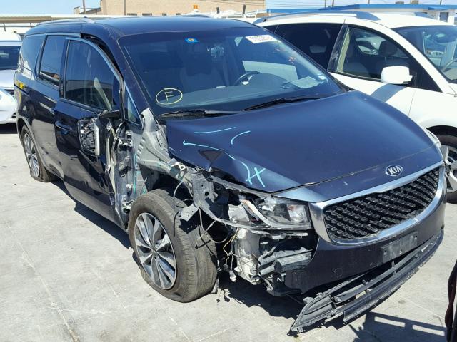 KNDMC5C11F6063916 - 2015 KIA SEDONA EX BLUE photo 1