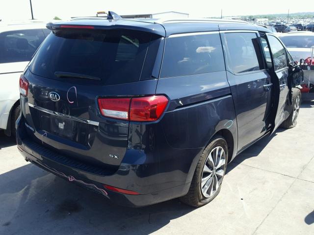 KNDMC5C11F6063916 - 2015 KIA SEDONA EX BLUE photo 4