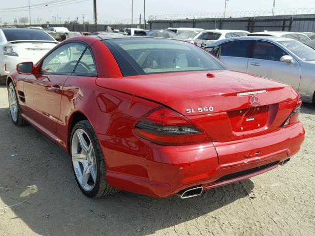 WDBSK71F19F143885 - 2009 MERCEDES-BENZ SL 550 RED photo 3