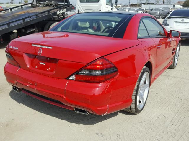 WDBSK71F19F143885 - 2009 MERCEDES-BENZ SL 550 RED photo 4