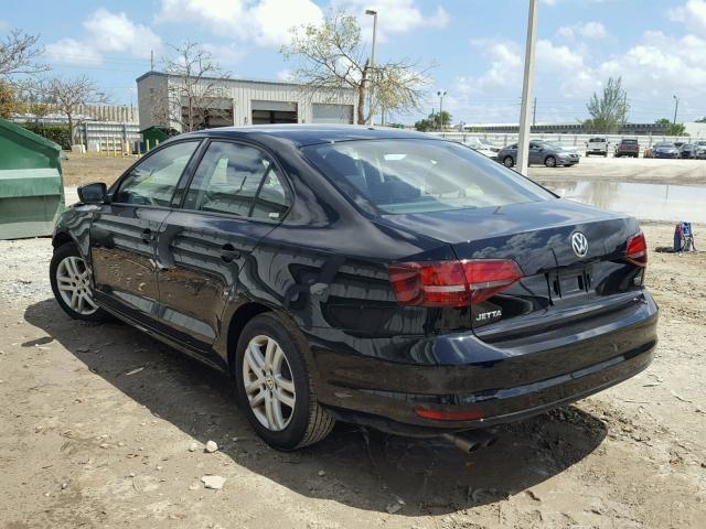 3VW2B7AJ5JM235976 - 2018 VOLKSWAGEN JETTA S BLACK photo 3