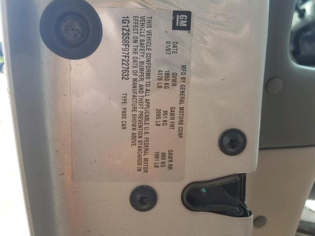 1G1ZS58F97F227632 - 2007 CHEVROLET MALIBU LS ვერცხლისფერი ფოტო 10