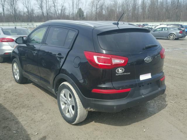 KNDPB3A27B7160137 - 2011 KIA SPORTAGE L BLACK photo 3