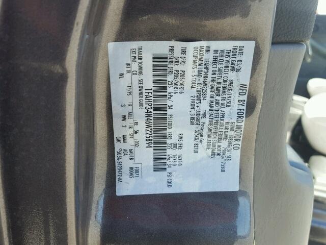 1FAHP34N46W225894 - 2006 FORD FOCUS ZX4 GRAY photo 10