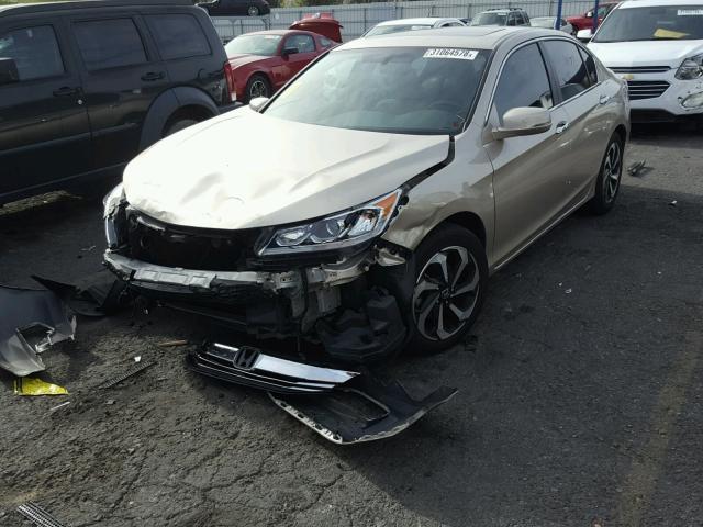 1HGCR2F83GA032068 - 2016 HONDA ACCORD EXL TAN photo 2