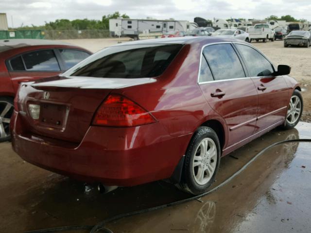 1HGCM56357A051015 - 2007 HONDA ACCORD SE RED photo 4