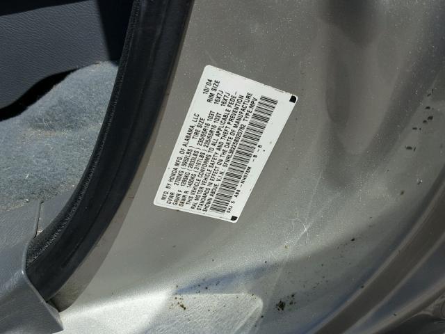 5FNRL38225B020782 - 2005 HONDA ODYSSEY LX SILVER photo 10