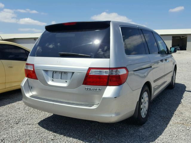 5FNRL38225B020782 - 2005 HONDA ODYSSEY LX SILVER photo 4