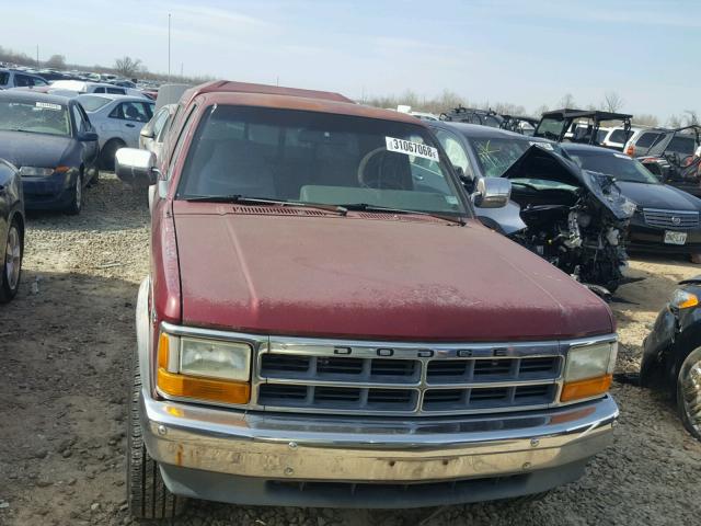 1B7GG23XXTS500612 - 1996 DODGE DAKOTA MAROON photo 9