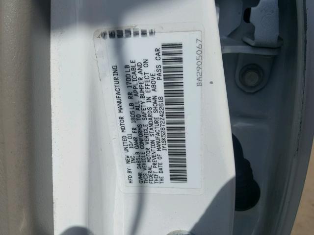 1Y1SK52872Z422618 - 2002 CHEVROLET GEO PRIZM 白色 照片 10