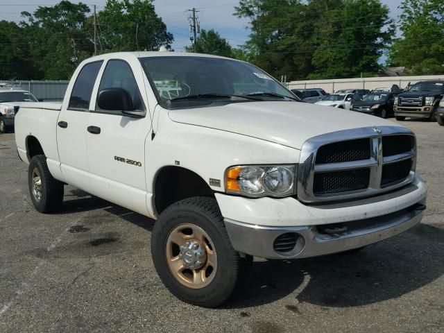 3D7KU28D63G837499 - 2003 DODGE RAM 2500 S WHITE photo 1