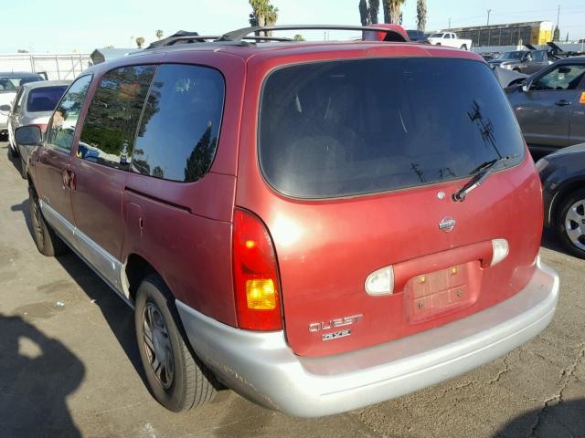 4N2XN11T9YD833750 - 2000 NISSAN QUEST SE RED photo 3