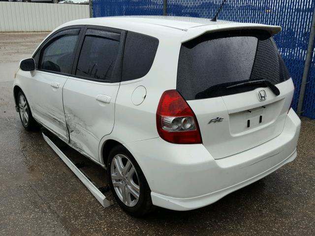 JHMGD38667S037273 - 2007 HONDA FIT S WHITE photo 3