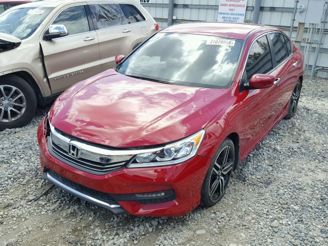 1HGCR2F5XGA241314 - 2016 HONDA ACCORD SPO RED photo 2