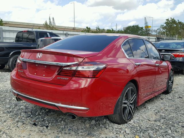 1HGCR2F5XGA241314 - 2016 HONDA ACCORD SPO RED photo 4