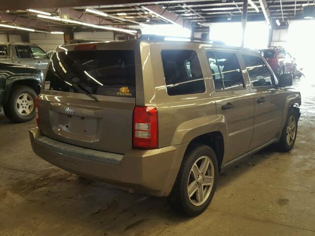 1J8FT28W78D519484 - 2008 JEEP PATRIOT SP TAN photo 4