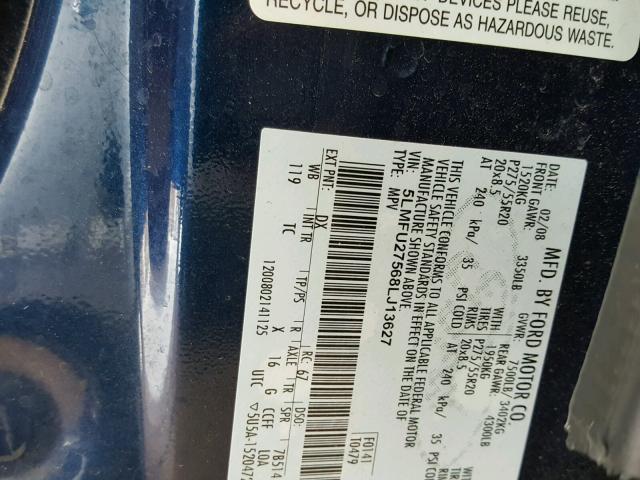 5LMFU27568LJ13627 - 2008 LINCOLN NAVIGATOR BLUE photo 10