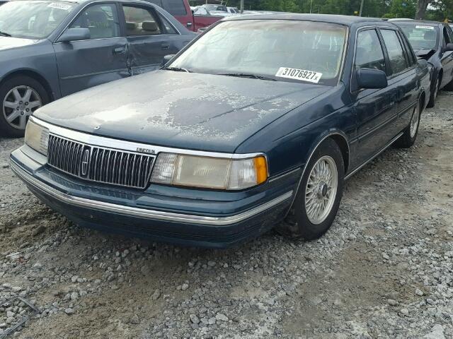 1LNLM9746NY681221 - 1992 LINCOLN CONTINENTA GREEN photo 2