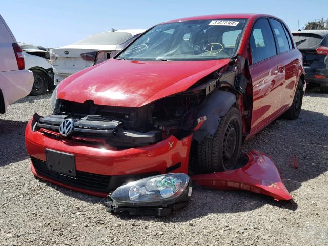 WVWDB7AJ8DW131823 - 2013 VOLKSWAGEN GOLF RED photo 2