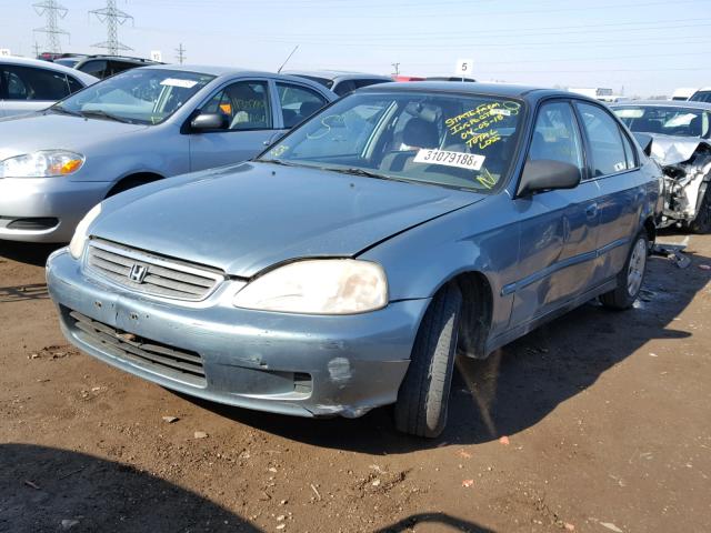 2HGEJ6611YH552508 - 2000 HONDA CIVIC BASE BLUE photo 2