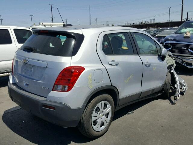 3GNCJKSB7GL278175 - 2016 CHEVROLET TRAX LS SILVER photo 4