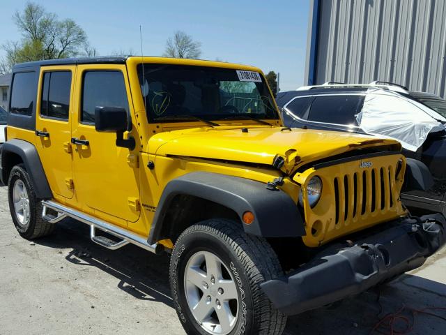 1C4BJWDGXFL571437 - 2015 JEEP WRANGLER U YELLOW photo 1