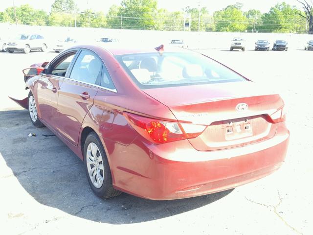 5NPEB4AC7BH094769 - 2011 HYUNDAI SONATA GLS RED photo 3