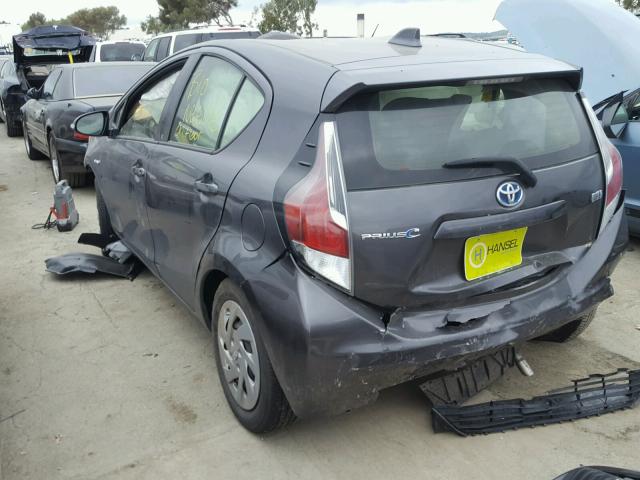 JTDKDTB33G1139341 - 2016 TOYOTA PRIUS C CHARCOAL photo 3