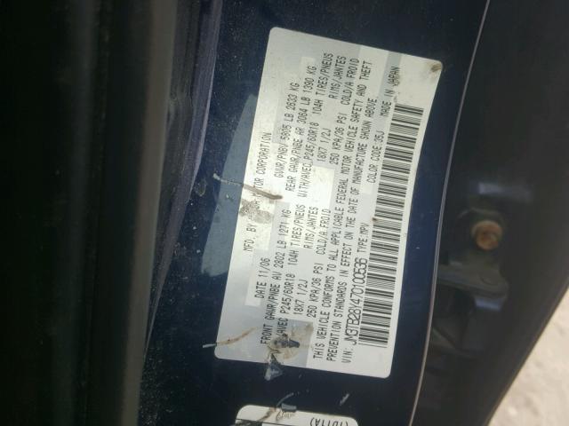 JM3TB28Y470100536 - 2007 MAZDA CX-9 BLUE photo 10