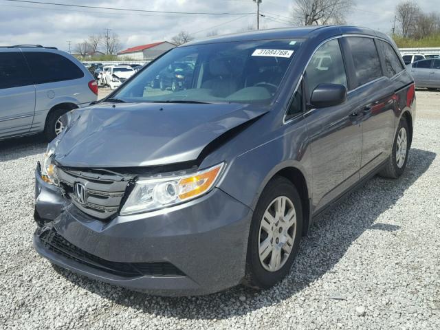 5FNRL5H23CB107633 - 2012 HONDA ODYSSEY LX GRAY photo 2