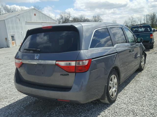 5FNRL5H23CB107633 - 2012 HONDA ODYSSEY LX GRAY photo 4