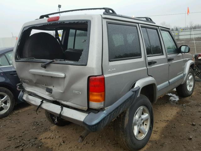 1J4FF48S6YL259652 - 2000 JEEP CHEROKEE S GRAY photo 4