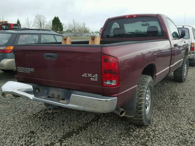 3D7KU26D13G797481 - 2003 DODGE RAM 2500 S RED photo 4