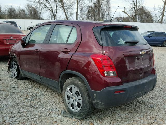 3GNCJKSB0GL270113 - 2016 CHEVROLET TRAX LS RED photo 3