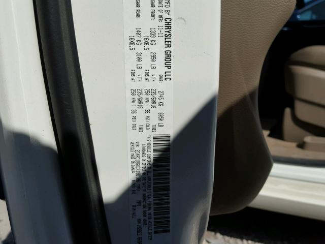 2C4RC1BGXCR186106 - 2012 CHRYSLER TOWN & COU 白色 照片 10