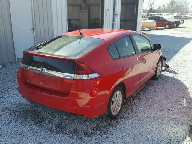 JHMZE2H74DS001585 - 2013 HONDA INSIGHT EX RED photo 4