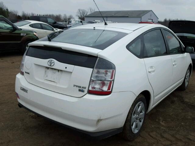 JTDKB20U140060571 - 2004 TOYOTA PRIUS WHITE photo 4