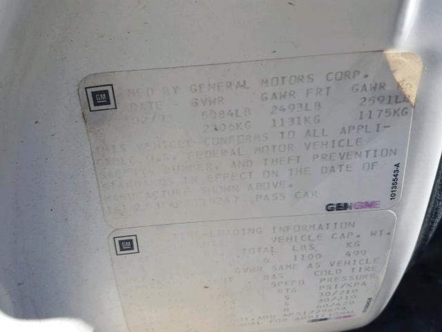 1G1BL53E4PR118247 - 1993 CHEVROLET CAPRICE CL თეთრი ფოტო 10