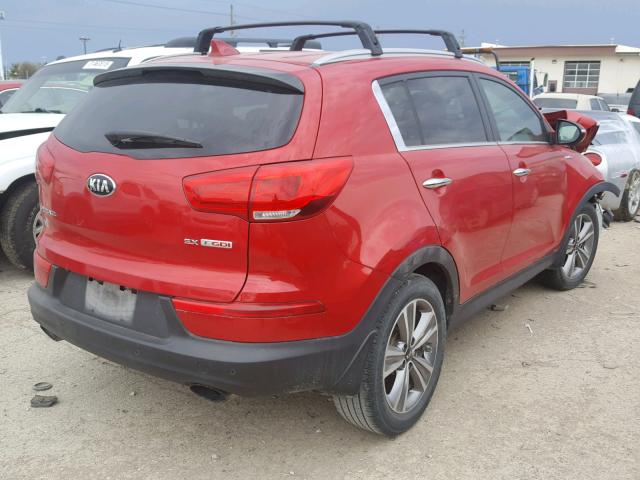 KNDPCCA61E7663764 - 2014 KIA SPORTAGE S RED photo 4